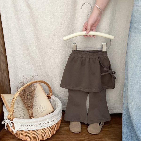 [73-110cm]フェイクレイヤード ベルパンツ