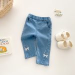 [73-120cm]可愛 蝶結 デニムパンツ - Image 7