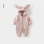 [66-100cm] 北欧風 うさ耳 ボア カバーオール - Image 6