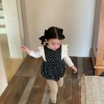 [66-130cm] 韓国風 小花柄 中綿 ロンパース ワンピース - Image 10