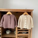 [66-100cm]裾ウェーブ 無地 ニット カーディガン - Image 2