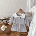 [73-110cm]韓国風 ニット プリーツワンピース - Image 13