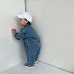 [66-100cm] ポケット ポロ デニム オールインワン - Image 4