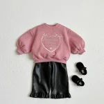 [73-120cm] リボン 英字 カジュアル セットアップ - Image 4