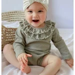 [66-90cm] フリル襟 ロンパース