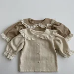 [73-120cm] 丸襟レース シャツ - Image 2