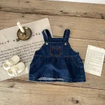 [66-100cm]サロペット or ワンピース 熊柄 デニム カジュアル 着心地良い - Image 6