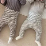 [66-90cm] 帽子付き ボーダー オールインワン - Image 8