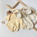 [66-90cm] ウサギ耳 フード付き ロンパース - Image 5