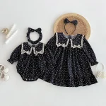 [66-140cm] リボン 小花柄 ロンパース or ワンピース - Image 6