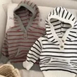 [66-100cm] フーディ ニット プルオーバー - Image 5