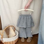 [73-110cm]フェイクレイヤード ベルパンツ - Image 6