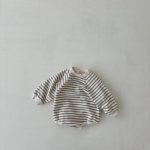 [66-90cm]ボーダー 丸首 ロンパース - Image 10