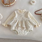 [66-90cm] ジャカードキルティング あったか カバーオール - Image 10