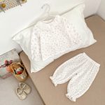 [66-120cm]二重ガーゼ フリル襟 セットアップ ルームウェア - Image 4