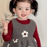 [73-100cm] レトロ 花柄 ジャンパースカート - Image 2