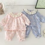 [73-100cm]フリル襟 カートゥーン プリント ルームウェア セットアップ - Image 6