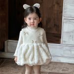 [73-110cm] 韓国風 蝶結び ジャンパースカート