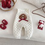 [66-90cm] キルティング わんちゃん カバーオール、フード付きニット