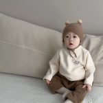 [66-100cm]カジュアル クマロゴ オシャレ トレーナー - Image 8