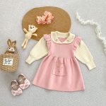 [73-110cm]熊さん付き レイヤード ワンピース - Image 12