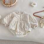 [66-90cm] キルティングベロア カバーオール - Image 11