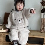 [73-110cm] 韓国風 くまさん、ライオン あったか セットアップ - Image 3