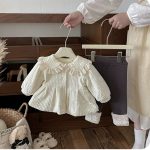 [73-100cm] フリル襟 裏起毛 ジャケット - Image 12