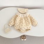 [66-90cm] レースカラー パッド プリント ロンパース - Image 7