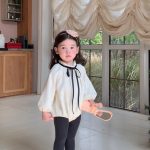 [66-90cm] レース 裏起毛 ロンパース - Image 3