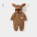 [66-100cm] 北欧風 うさ耳 ボア カバーオール