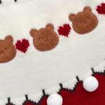 [66-100cm] くまハート柄 ニットカバーオール - Image 2