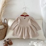 [73-110cm]フリル ニット ワンピース