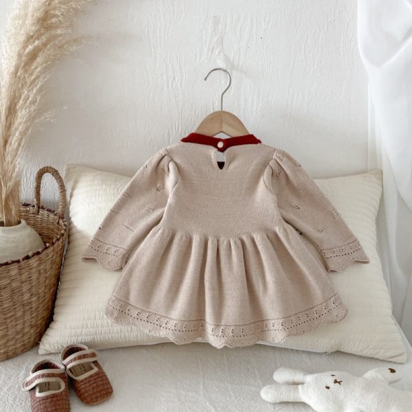 [73-110cm]フリル ニット ワンピース