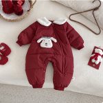 [66-90cm] わんちゃん柄 あったか カバーオール - Image 9