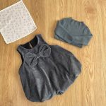 [73-100cm] ヘップバーン風ドレスワンピ&ニットインナー 2点セット - Image 10