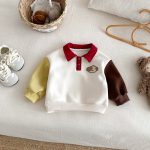 [73-120cm] 配色 裏起毛 スウェット