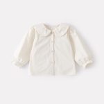 [73-100cm]ハート刺繍デニムベスト デニムパンツ 襟付きシャツ - Image 2