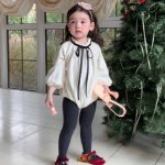 [66-90cm] レース 裏起毛 ロンパース - Image 2