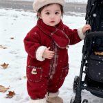 [66-100cm] うさぎ 蝶結び あったか カバーオール&マフラー - Image 9