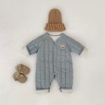 [66-90cm] クマ刺繍キルトカバーオール - Image 12