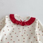 [66-100cm]丸首 さくらんぼ柄 セットアップ ルームウェア - Image 5