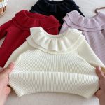 [66-100cm]ダブル フリル襟 ニット セーター - Image 5