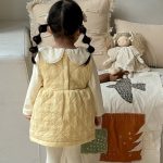 [73-100cm] キルティング 蝶結び ジャンパースカート - Image 6