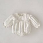 [66-90cm] キュートなフリルレースプラッシュ ロンパース - Image 12