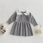 [73-110cm]韓国風 ニット プリーツワンピース - Image 15