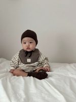 [66-90cm]ボーダー 丸首 ロンパース - Image 11