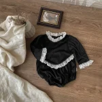 [66-90cm] 韓国風 フリル襟 ロンパース - Image 12