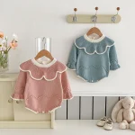 [66-100cm] フリル襟 ニット ロンパース - Image 15