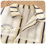 [66-90cm] ボーダー ロンパース - Image 4